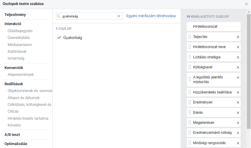 facebook_hirdeteskezelo_gyakorias_mutato_beallitas